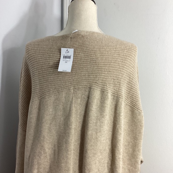 NWT J.JILL PLUS 3X KNIT SWEATER TUNIC LIGHT CAMEL HEATHER BOATNECK - Picture 13 of 13
